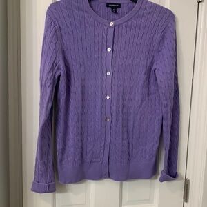 Purple Lands End cable cardigan great condition Medium
